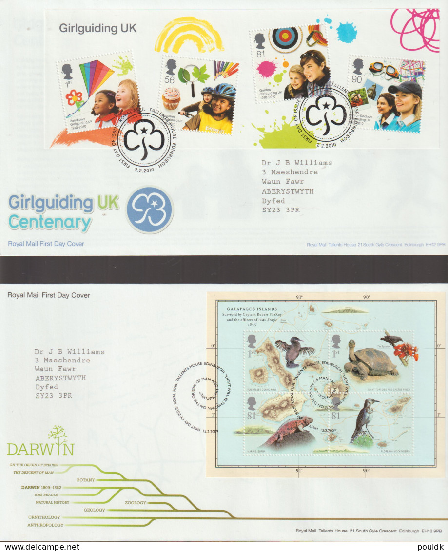 United Kingdom: 10 FDC With Souvenir Sheets Or Booklet Panes. Postal Weight Approx 200 Gramms (002-79) - Collections (sans Albums)