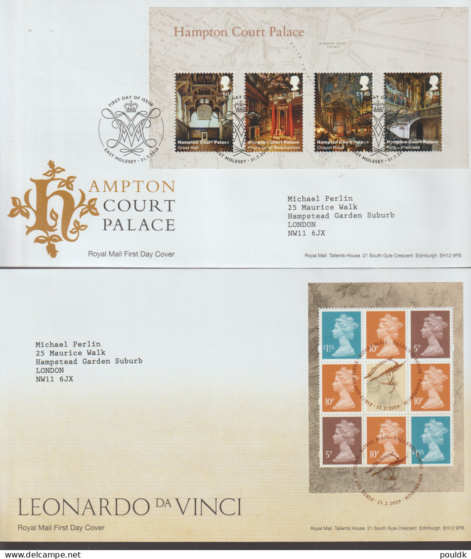 United Kingdom: 10 FDC With Souvenir Sheets Or Booklet Panes. Postal Weight Approx 200 Gramms (002-79) - Collections (sans Albums)