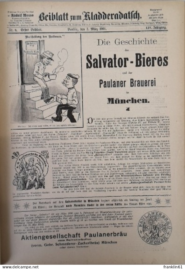 Kladderadatsch. Humoristisch-satyrisches Wochenblatt. 54. Jahrgang.1901. Hefte 1-26. - Andere & Zonder Classificatie