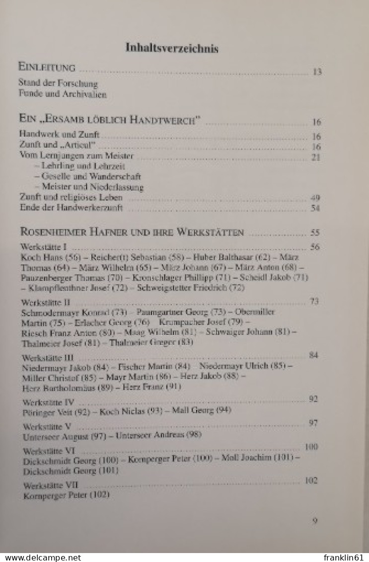 Hafnerhandwerk Und Keramikfunde In Rosenheim. - Archeologia