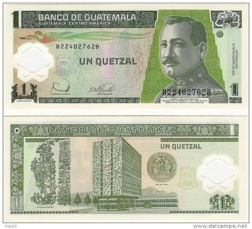 Guatemala 1 Quetzal 2006 Polimer Bank Note UNC - Guatemala