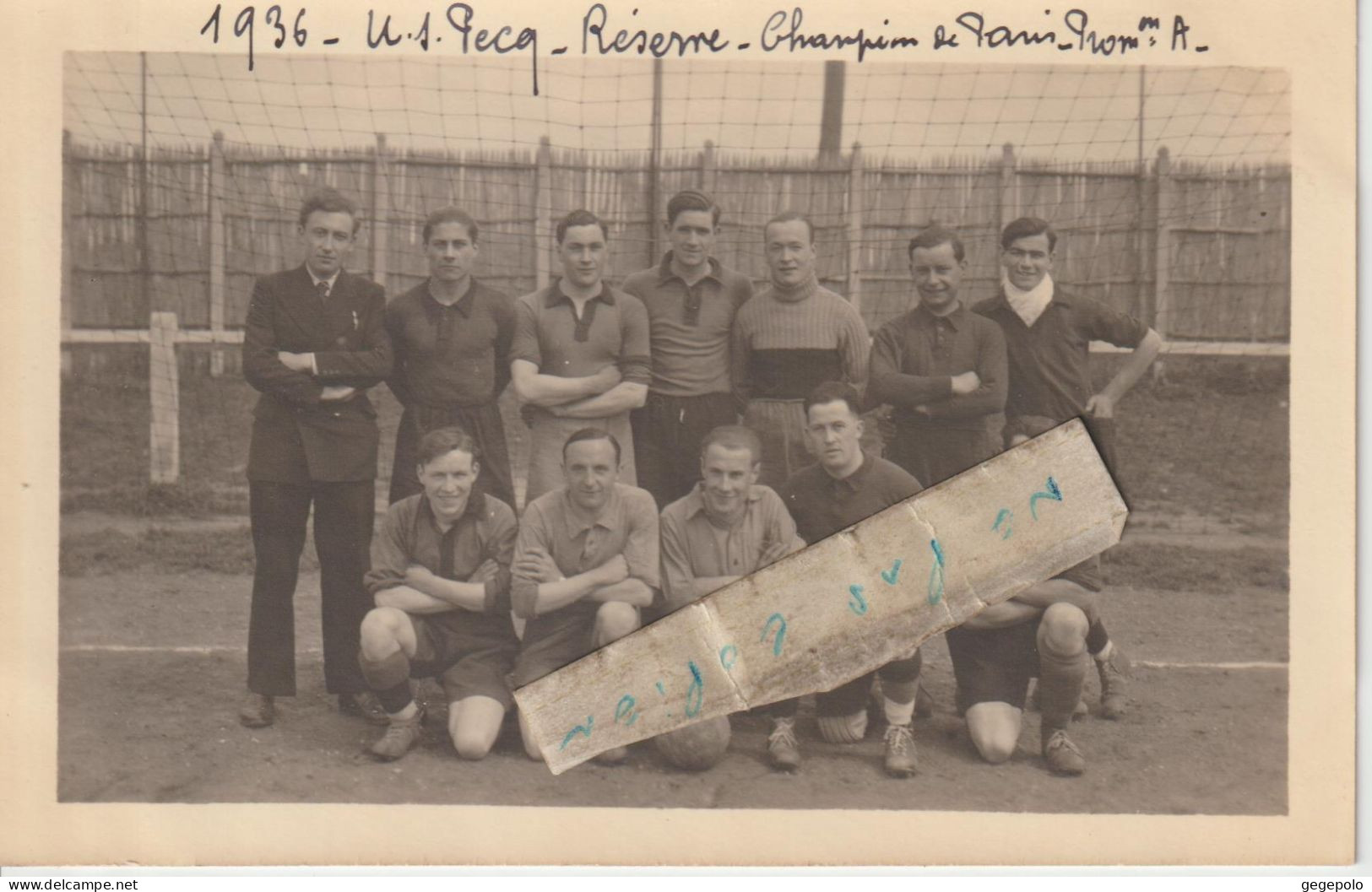 LE PECQ - L' Equipe Réserve De Football En 1936 ( Carte Photo ) - Le Pecq