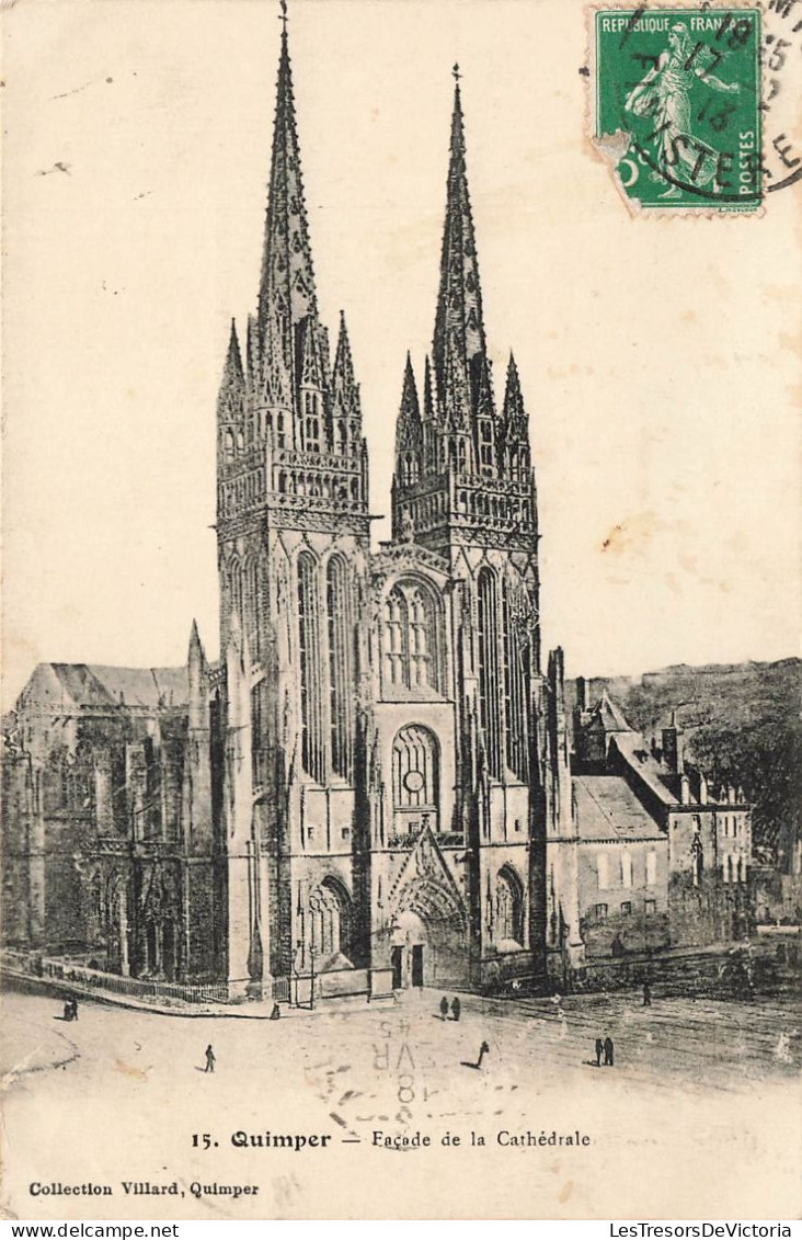 FRANCE - Quimper - Façade De La Cathédrale - Animé - Carte Postale Ancienne - Quimper