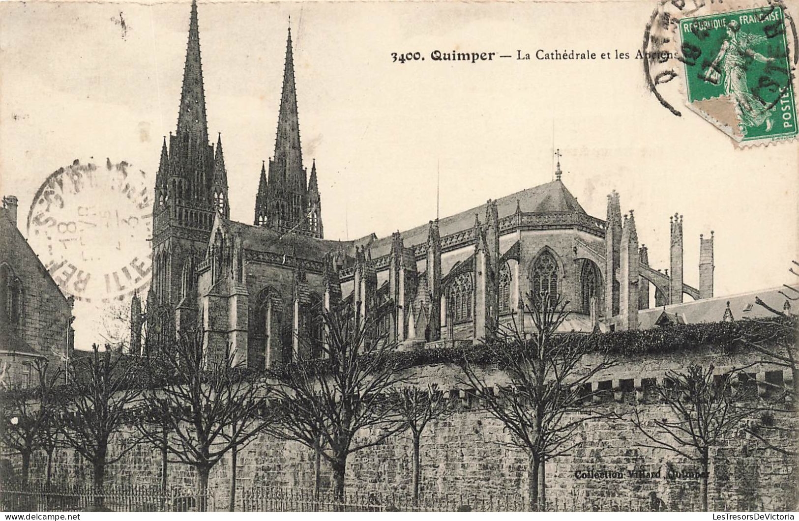 FRANCE - Quimper - La Cathédrale Et Les Anciens ... - Collection Villard - Carte Postale Ancienne - Quimper