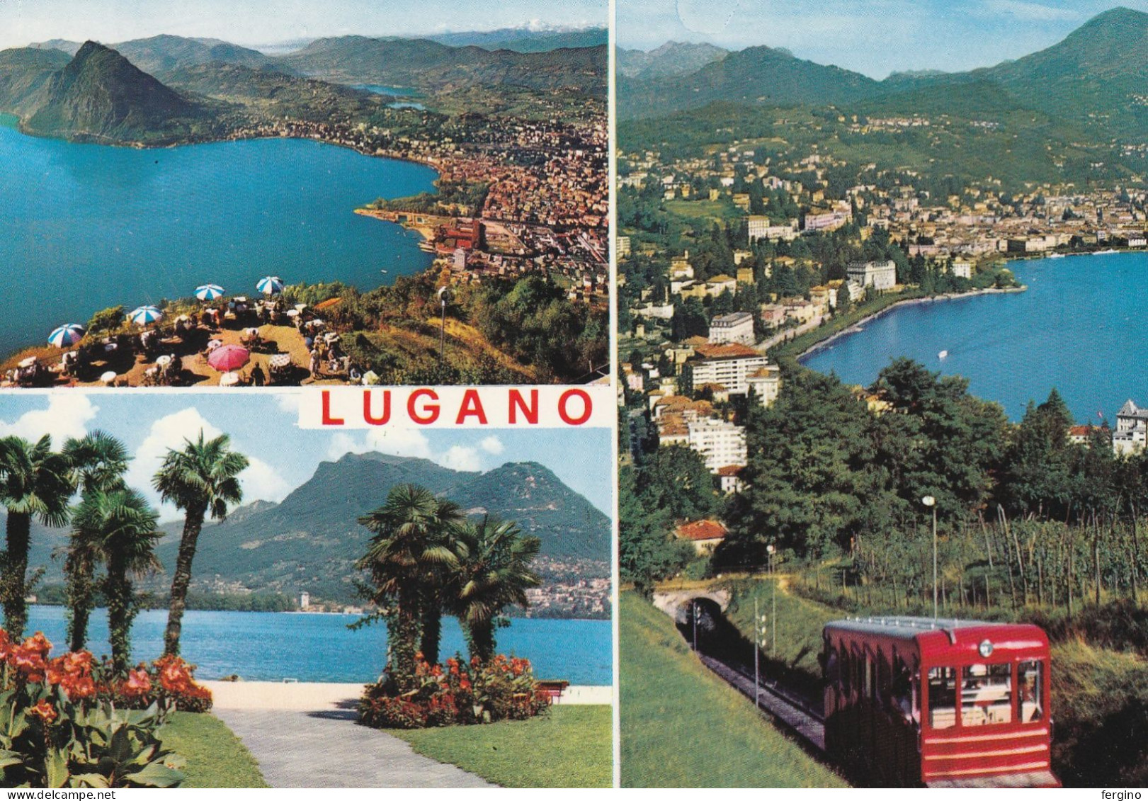 10544/FG/23 - LUGANO (SVIZZERA) - Vedutine Con Funicolare - Lake Lugano