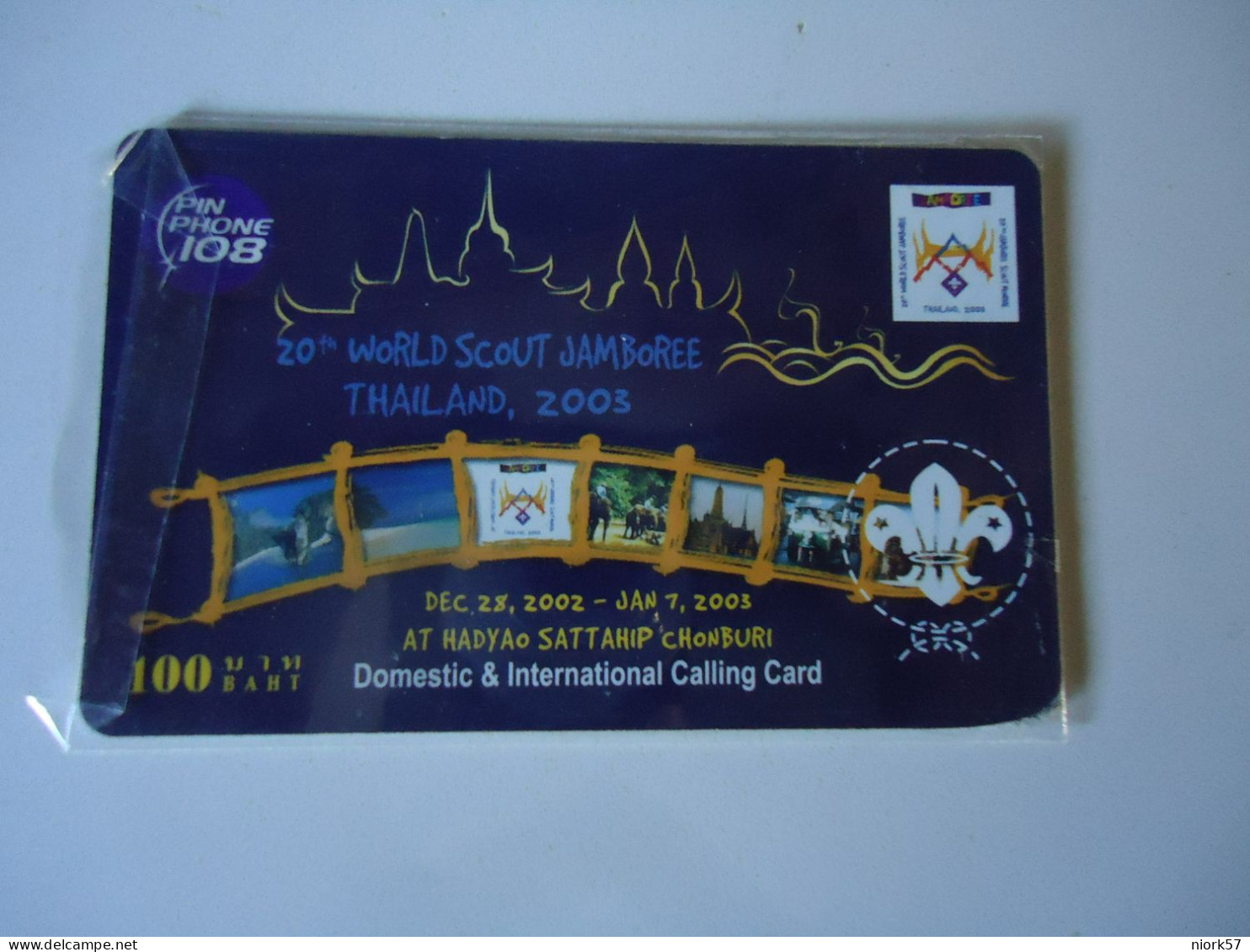 THAILAND USED RARE  CARDS  CARDS PIN 108 SCOUTS JAMPOREE - Thaïland