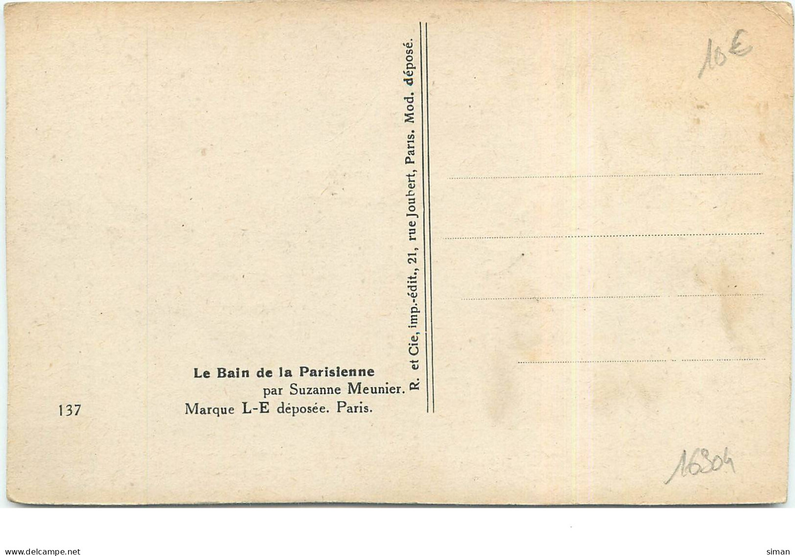 N°16304 - S. Meunier - Le Bain De La Parisienne - N°137 - Meunier, S.