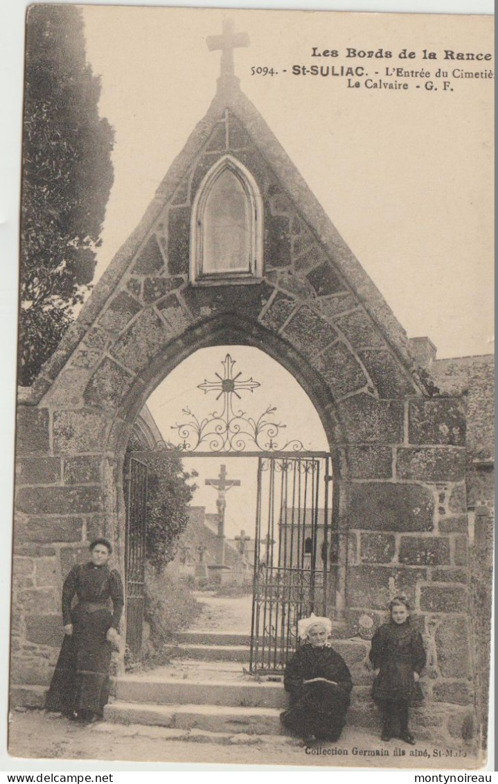 Ille Et Vilaine  : SAINT SULIAC : Entrée Du  Cimetière  , Calvaire - Saint-Suliac