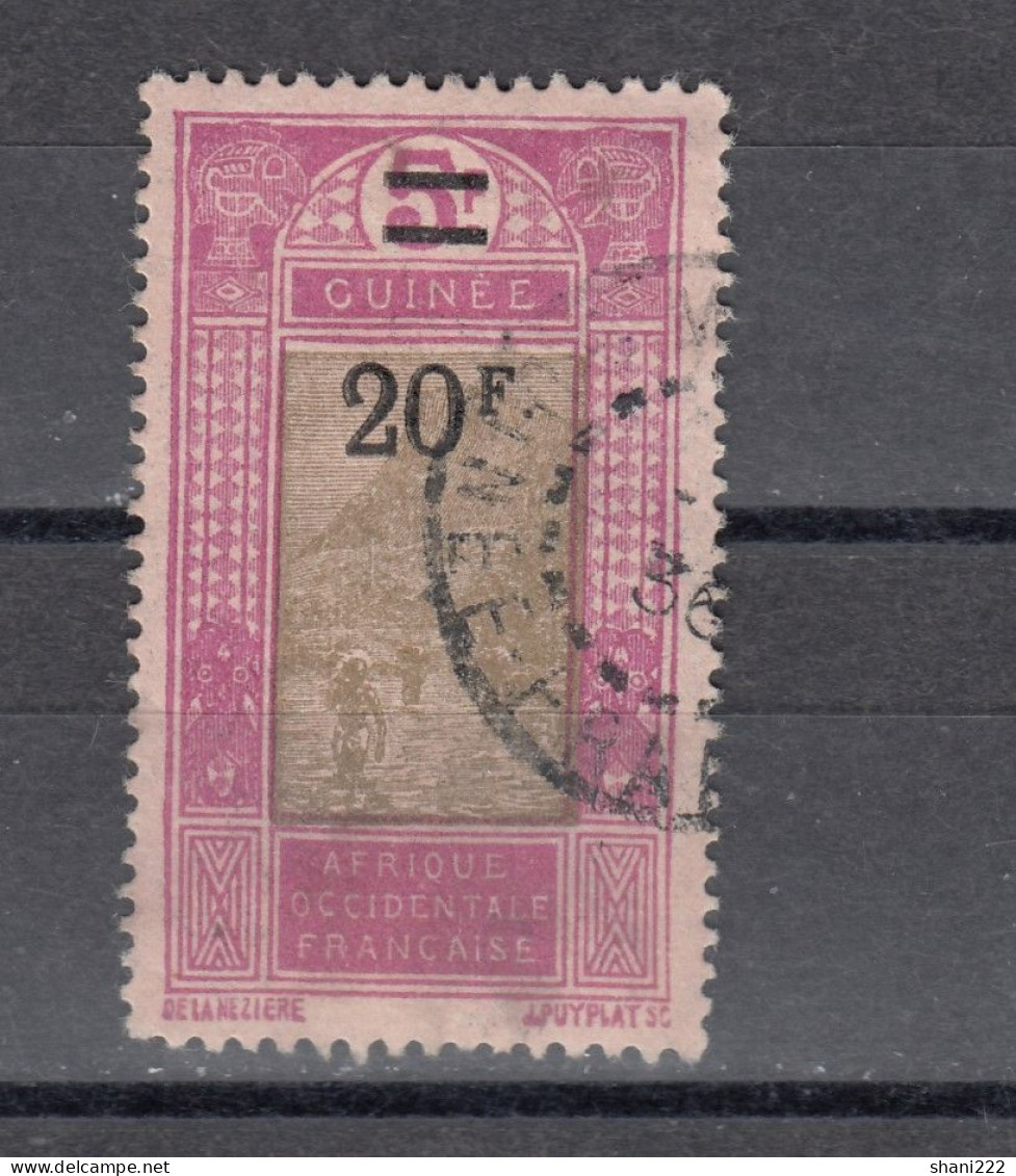 French Guinea - 1924 Views, 20Fr Surcharge On 5 Fr., Used (e-132) - Gebruikt