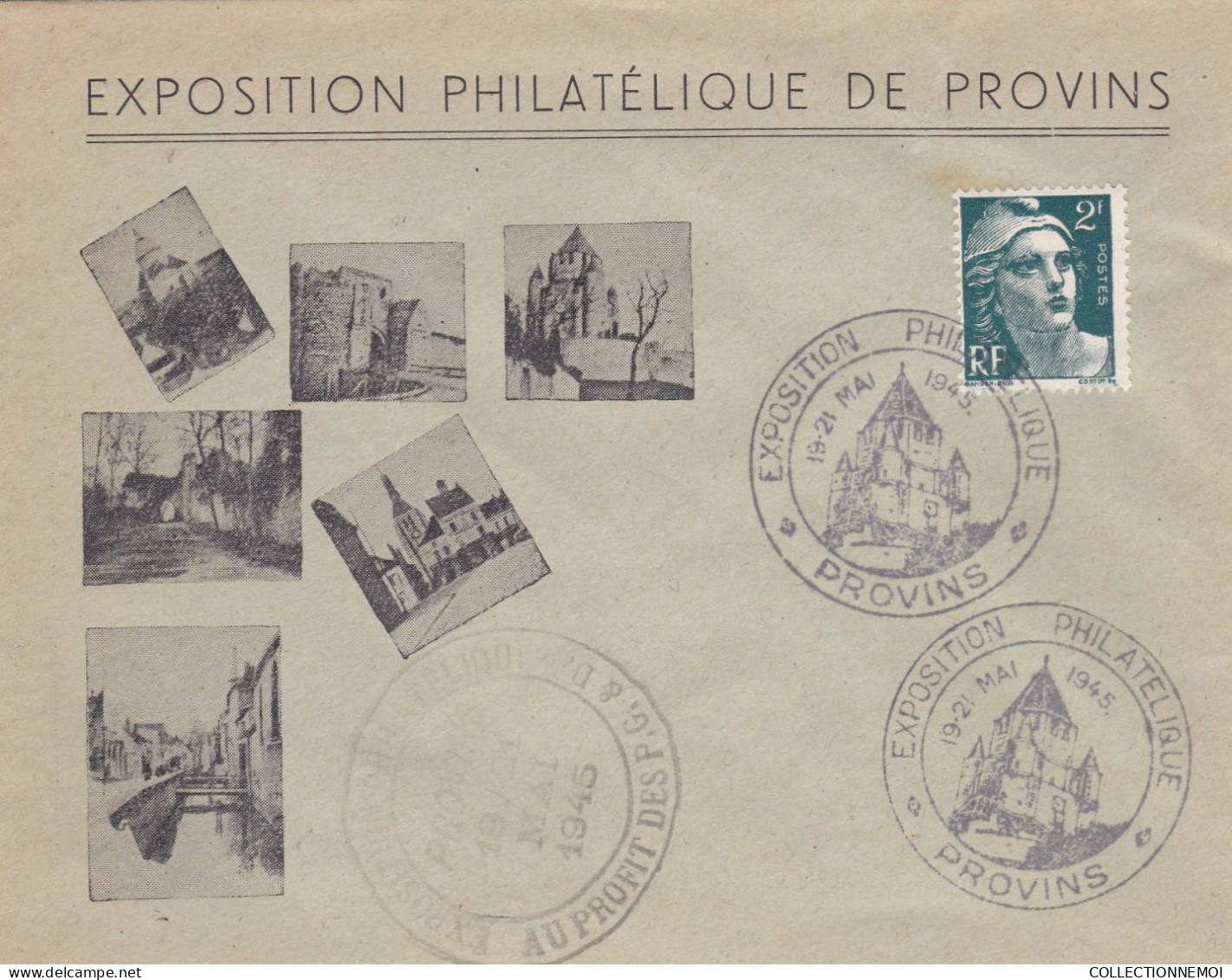 EXPOSITION PHILATELIQUE DE PROVINS 1945 - Bolli Commemorativi