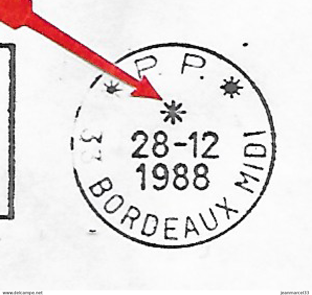 Flamme Secap En P.P. =o De 33 St Médard En Jalles 14-4 1984 Avec étoile à 5 Branches à La Place De L'heure (anormale) - Storia Postale