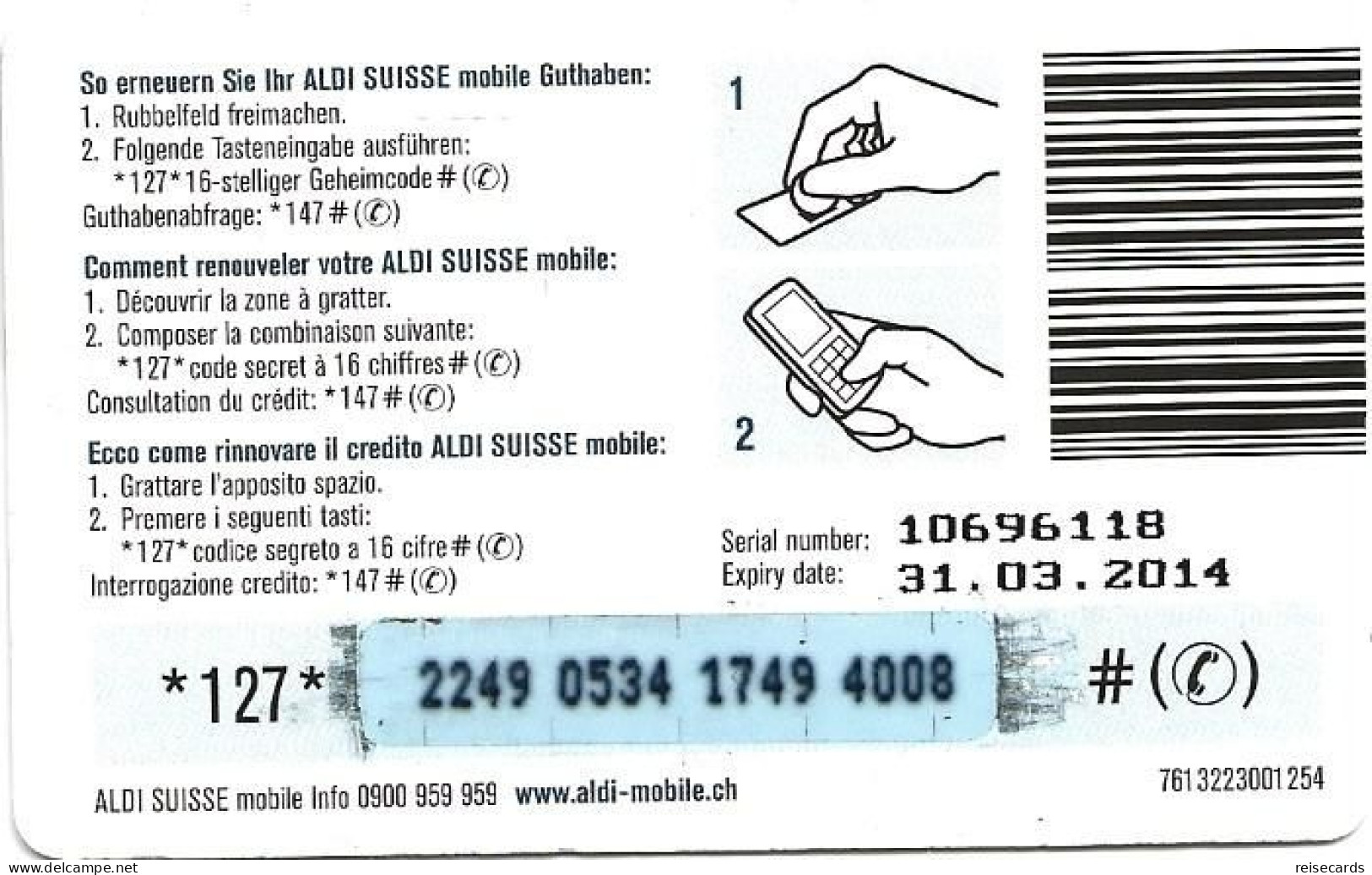 Switzerland: Aldi Suisse Mobile Refill - Suisse