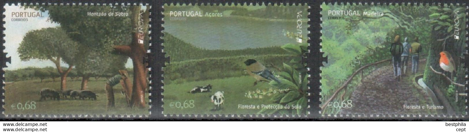 Europa Cept - 2011 - Portugal, Madeira, Azoren - (Forest) ** MNH* - 2011