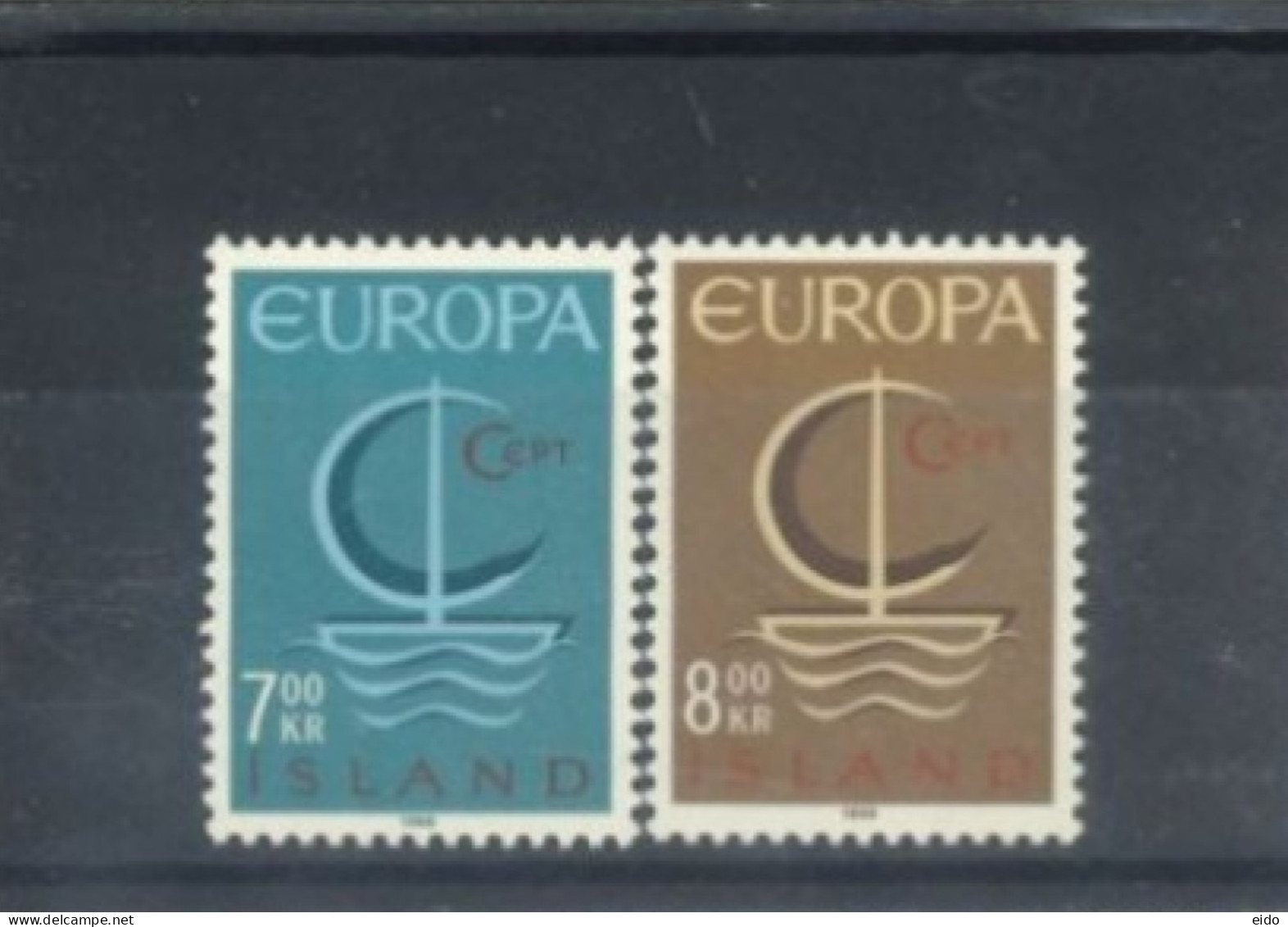ISLAND -  1966, EUROPA STAMPS COMPLETE SET OF 2,  UMM (**). - Neufs