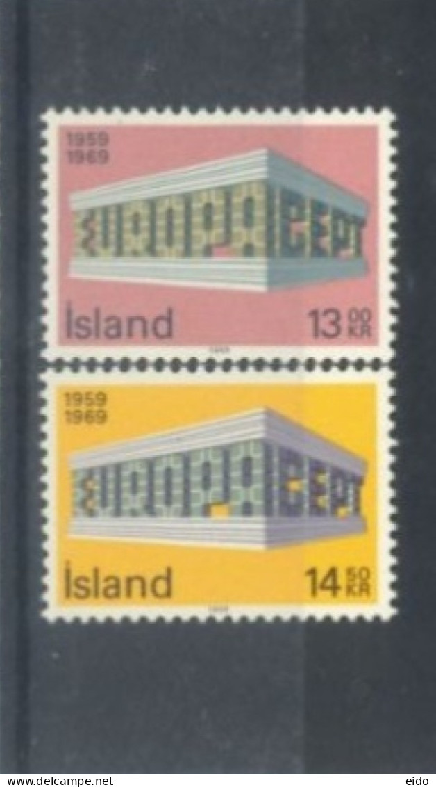 ISLAND -  1969, EUROPA STAMPS COMPLETE SET OF 2,  UMM (**). - Ungebraucht