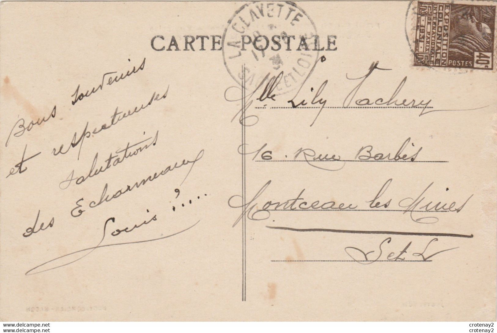 69 POULE LES ECHARMEAUX Vue Prise Des Echarmeaux Et La Vallée D'Azergues Vers Lamure En 1931 Animée VOIR DOS - Lamure Sur Azergues