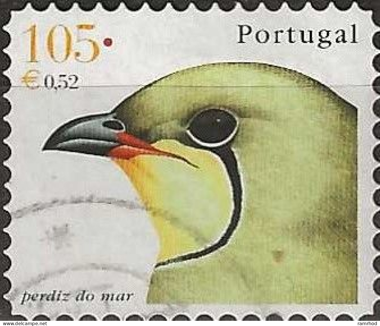 PORTUGAL 2001 Birds - 105e. - Collared Pratincole FU (self Adhesive) - Usado