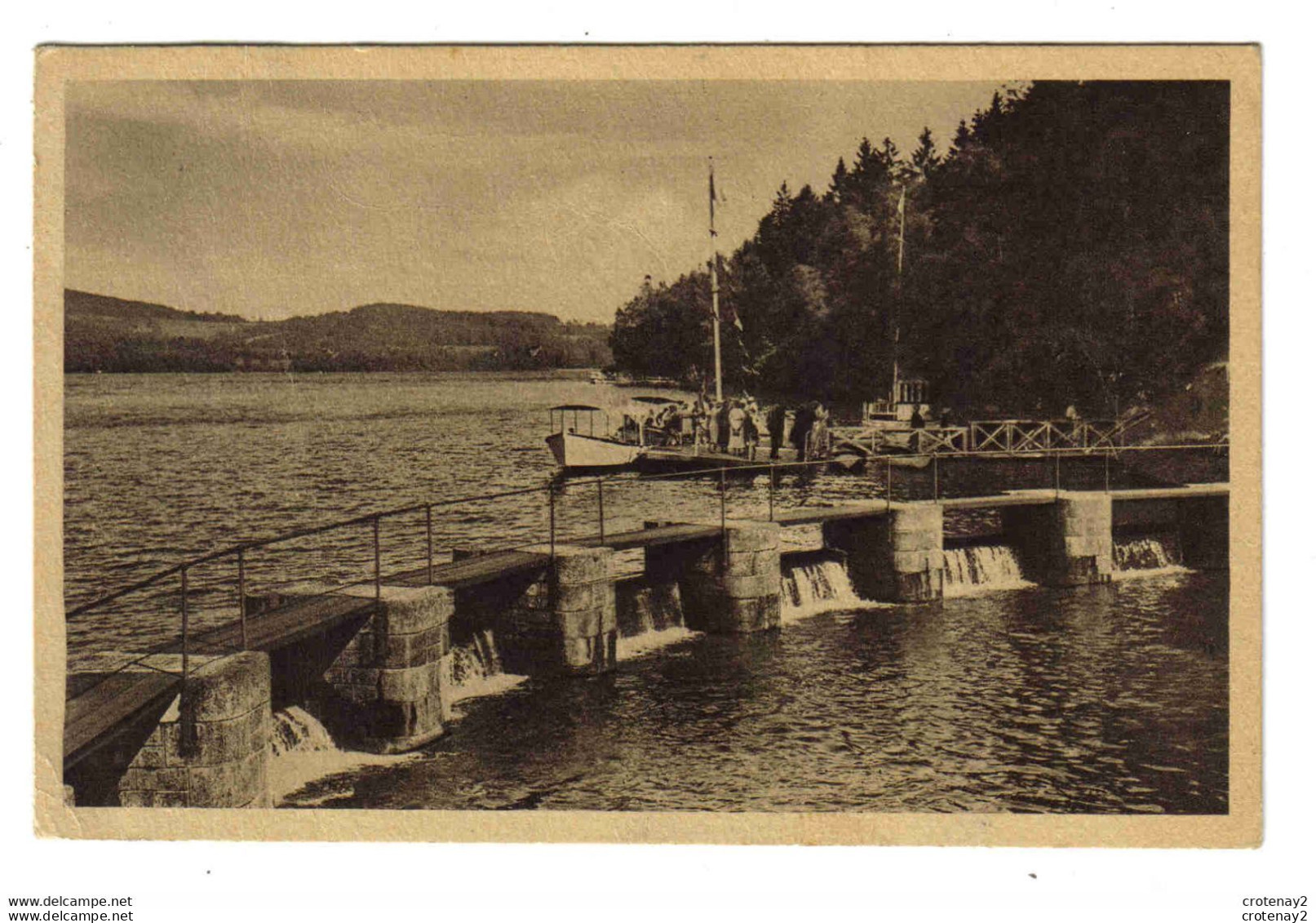 58 En Morvan Vers Montsauche N°96 Lac Des Settons Les Déversoirs Et Les Pontons Avec Bateau Postée à Chissey En 1939 - Montsauche Les Settons
