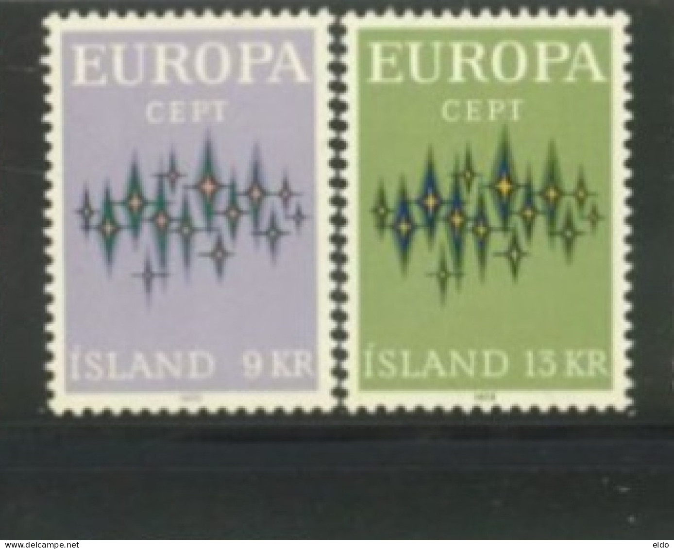 ISLAND -  1972, EUROPA STAMPS COMPLETE SET OF 2,  UMM (**). - Neufs