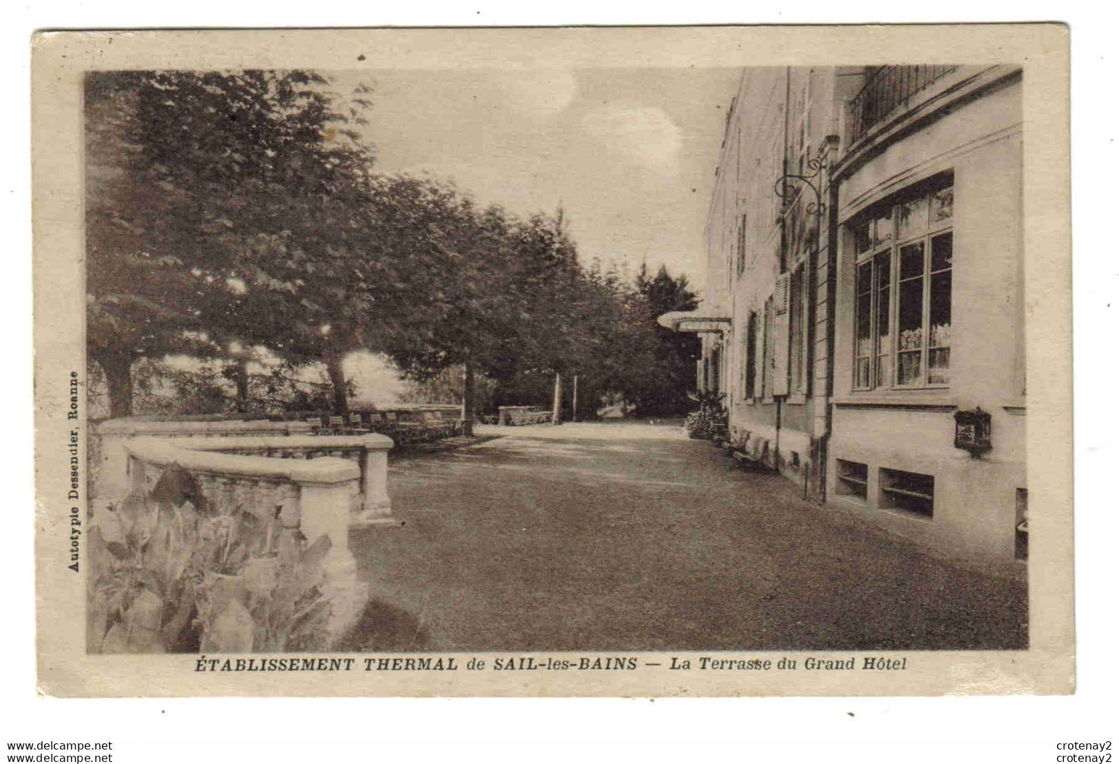 42 SAIL Les BAINS Vers La Pacaudière Etablissement Thermal Terrasse Du Grand Hôtel VOIR DOS - La Pacaudiere