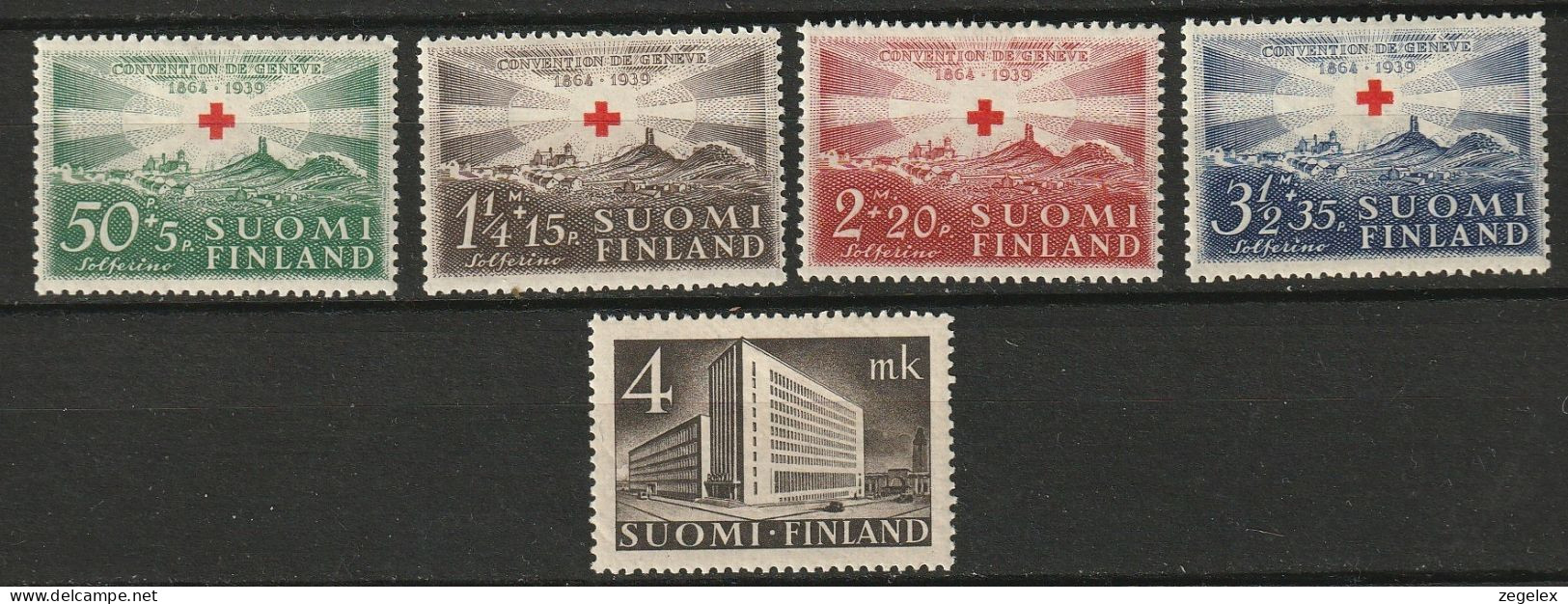 Finland Suomi 1939 Red Cross Mi.217/220 Complete + Mi.221 MLH* - Neufs