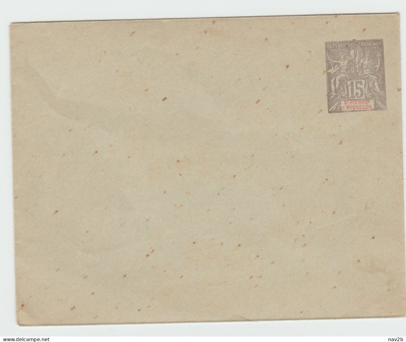 Entier Enveloppe (123 X 96 ) 15 Cts Gris Sur Vert . Quelques Tout Petits Points De Rouille . Neuve . - Interi Postali