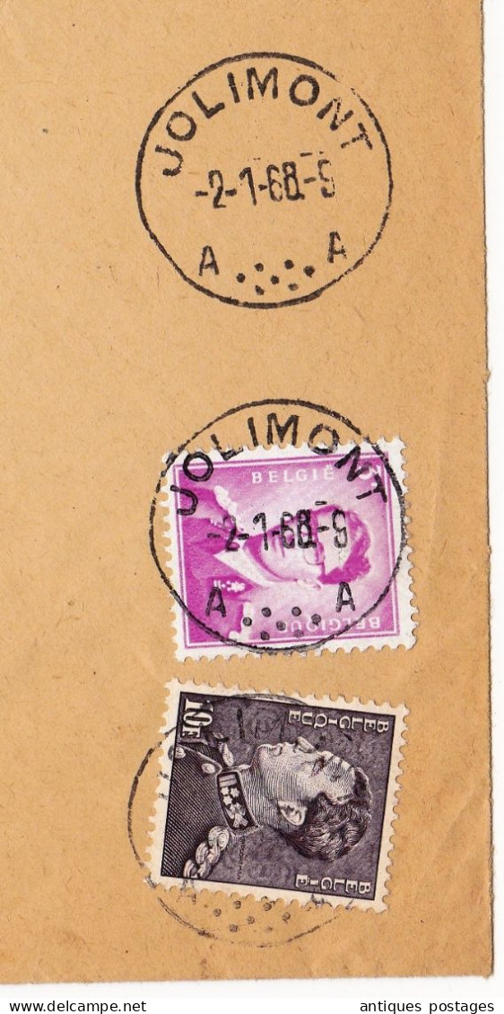 Lettre Recommandée 1968 Jolimont Belgique Bruxelles - Cartas & Documentos