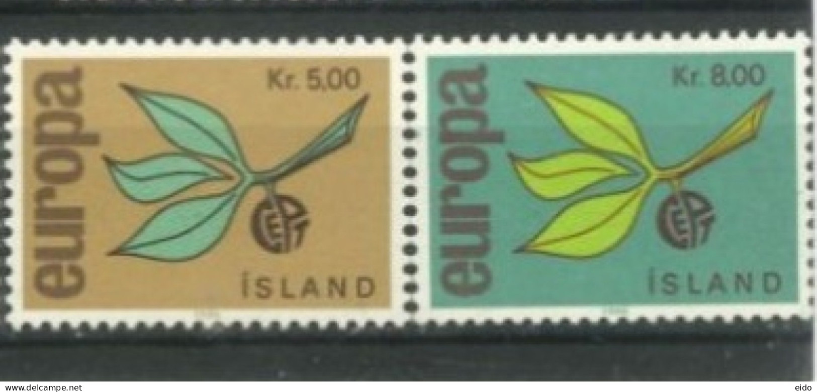 ISLAND -  1965, EUROPA STAMPS COMPLETE SET OF 2,  UMM (**). - Ungebraucht