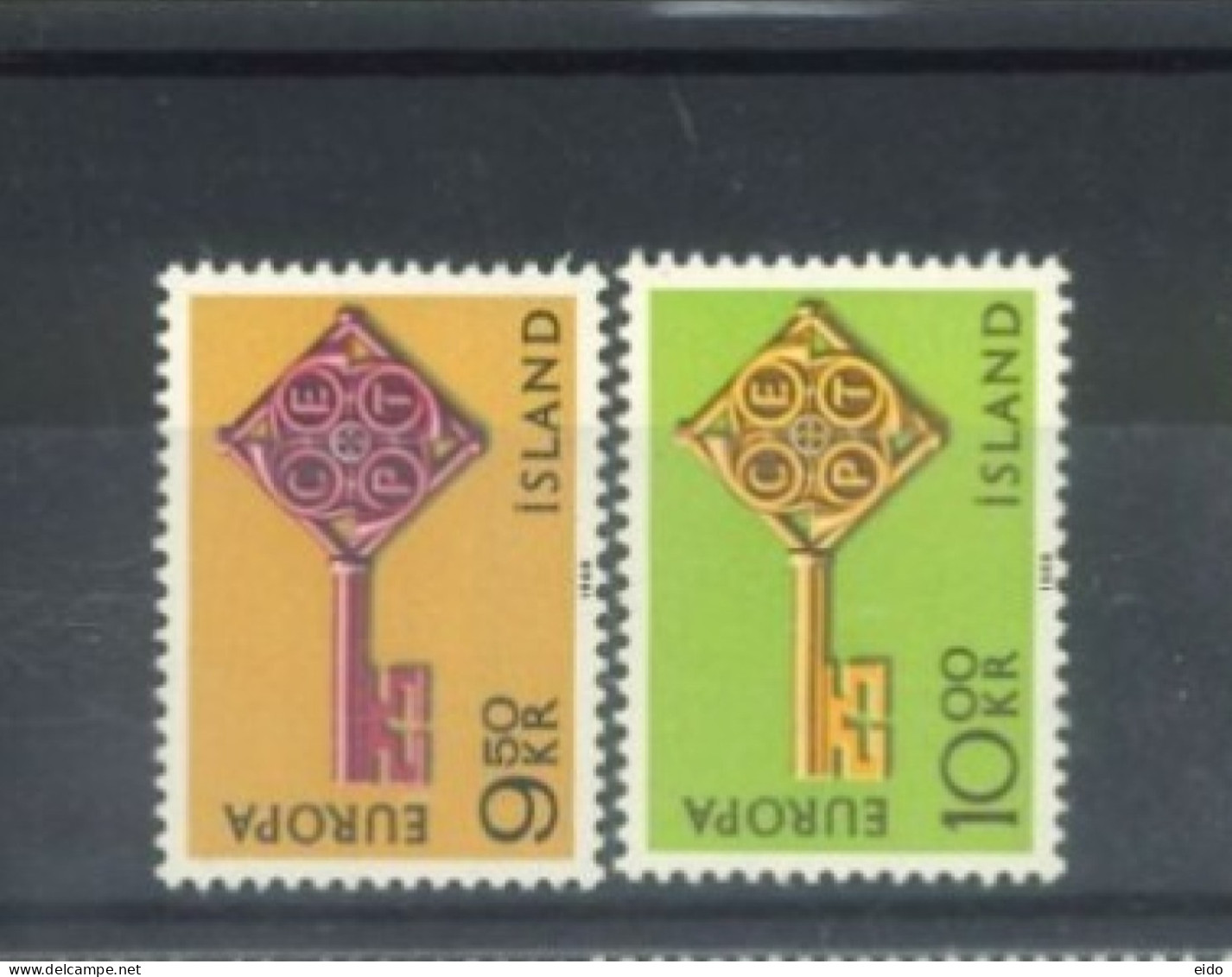 ISLAND -  1968, EUROPA STAMPS COMPLETE SET OF 2,  UMM (**). - Ungebraucht