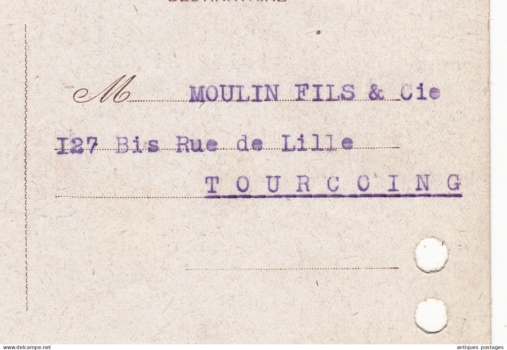 Entier Postal 1947 Cérès De Mazelin Cavaillon Vaucluse Tourcoing Moulin Fils & Cie Tissus - 1945-47 Cérès De Mazelin