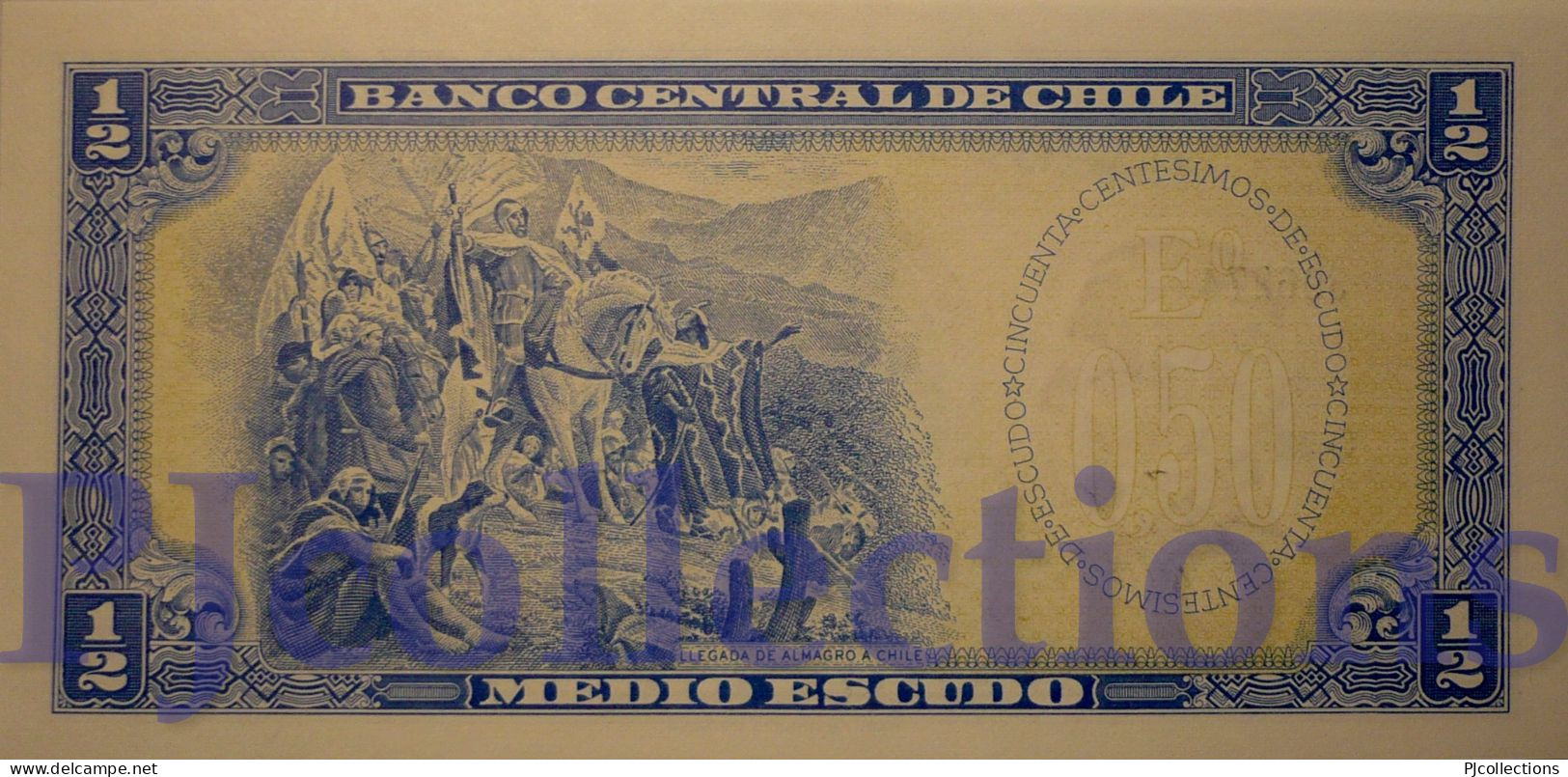 CHILE 1/2 ESCUDOS  1962/75 PICK 134Aa UNC - Chili