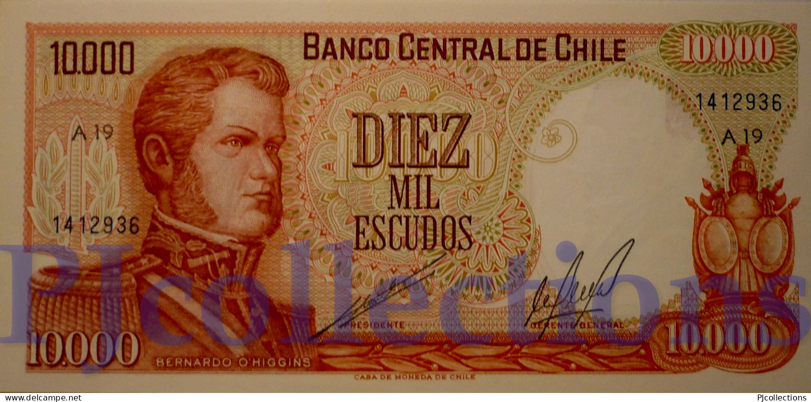 CHILE 10000 PESOS 1967/76 PICK 148 UNC - Chile