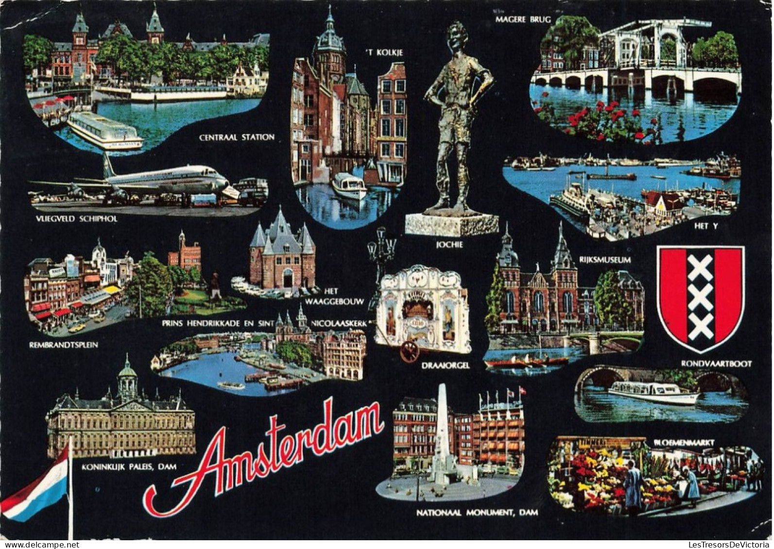 PAYS BAS - Amsterdam - Multivues - Colorisé - Carte Postale - Amsterdam