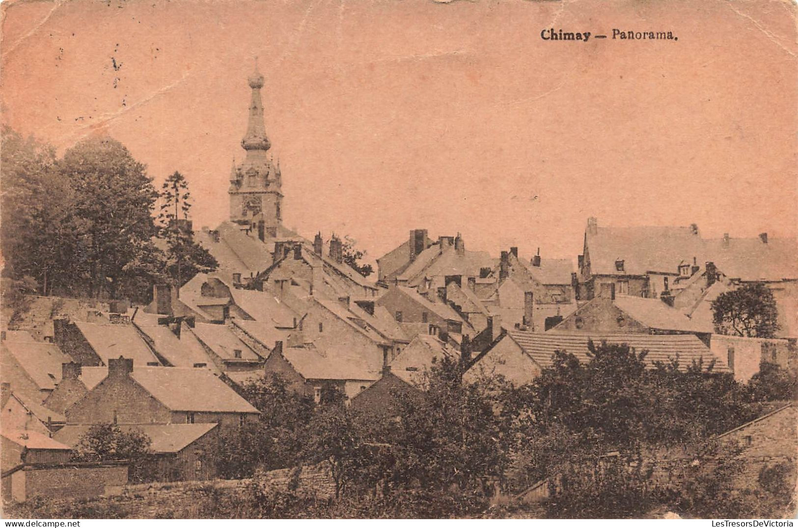 BELGIQUE - Chimay - Panorama - Eglise Et Toitures - Carte Postale Ancienne - Chimay