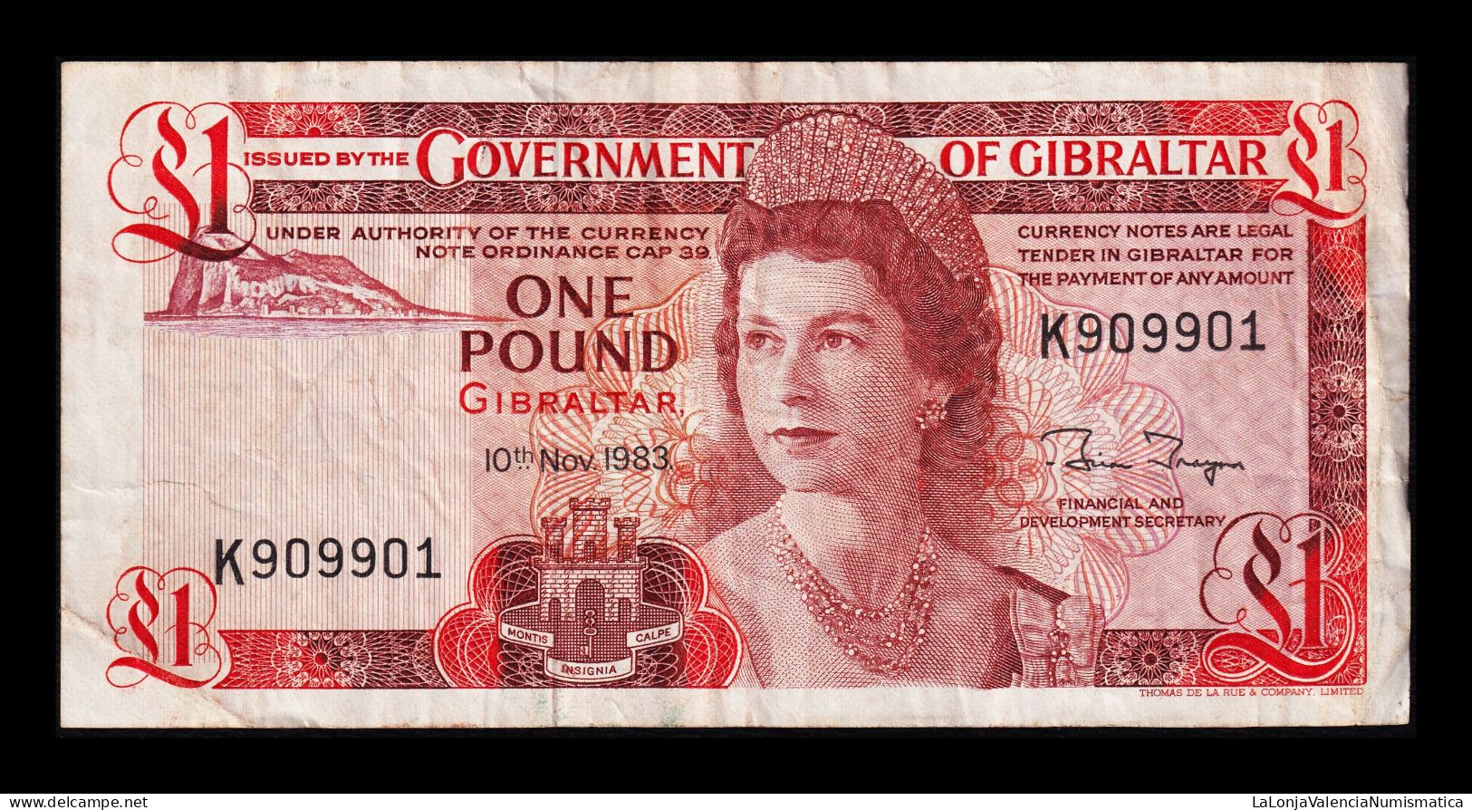 Gibraltar 1 Pound Elizabeth II 1983 Pick 20c Bc/+ F/+ - Gibraltar