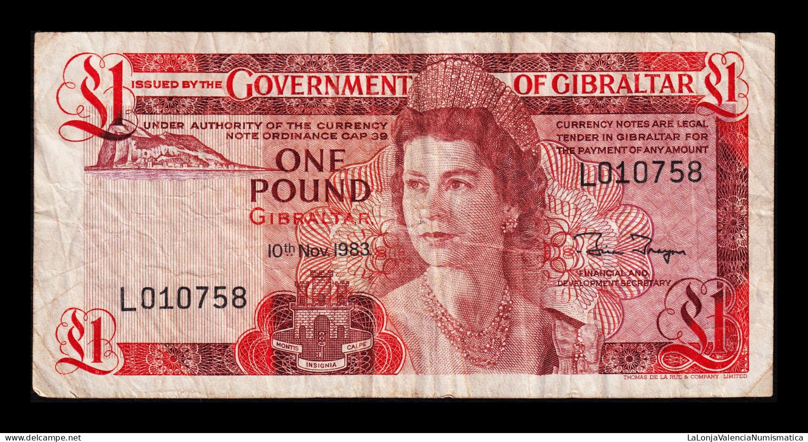 Gibraltar 1 Pound Elizabeth II 1983 Pick 20c Bc/+ F/+ - Gibraltar