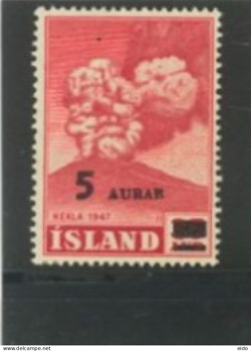 ISLAND -  1954, HEKLA STAMP OF 1974 SURCH,  UMM (**). - Neufs