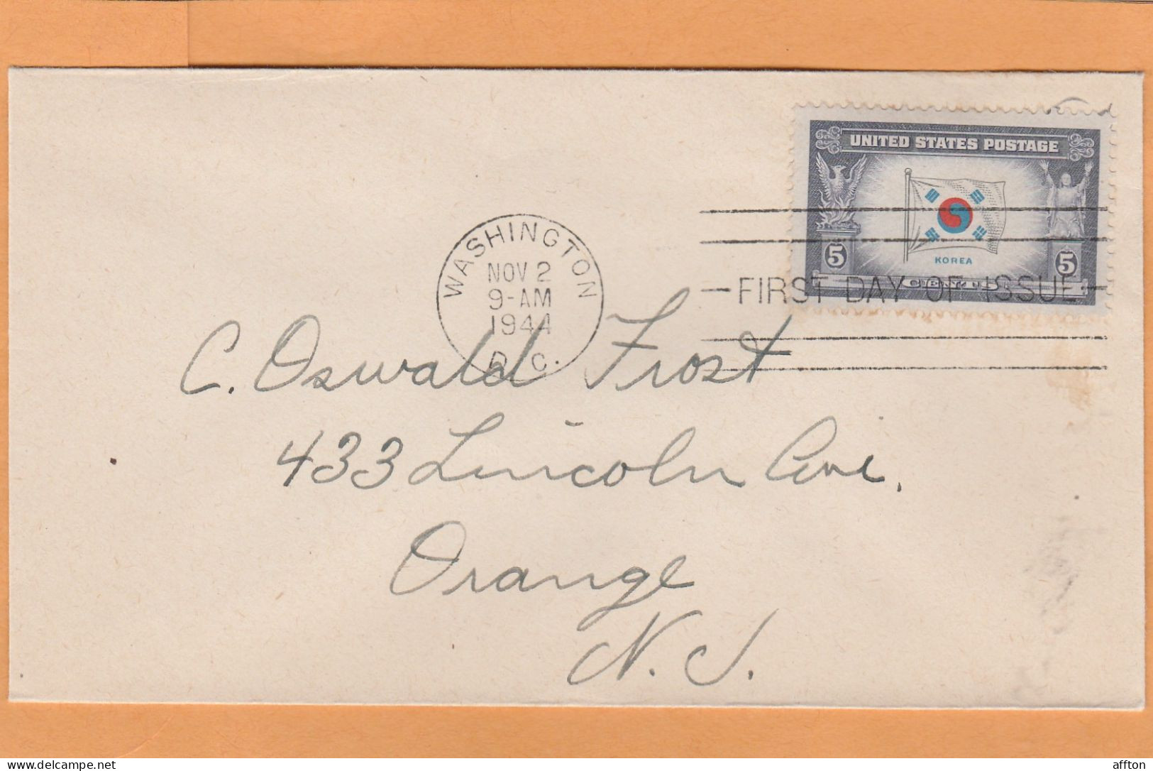 United States 1944 Korea FDC Mailed - 1941-1950