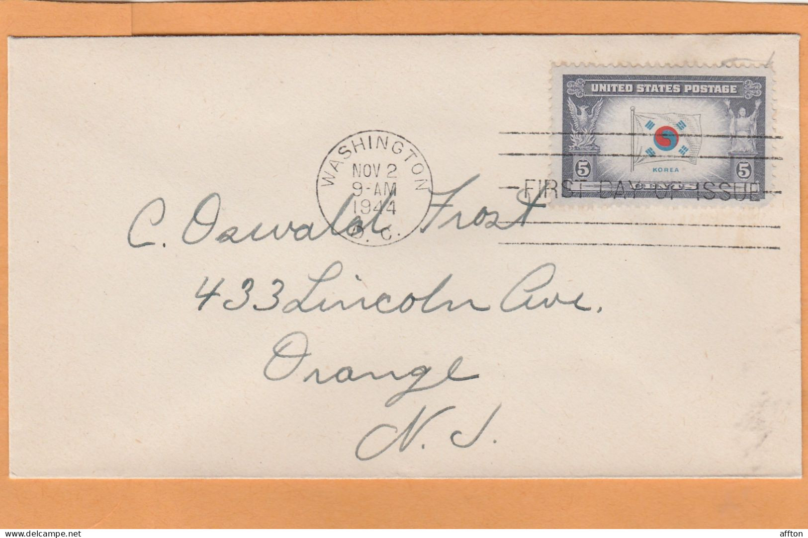 United States 1944 Korea FDC Mailed - 1941-1950