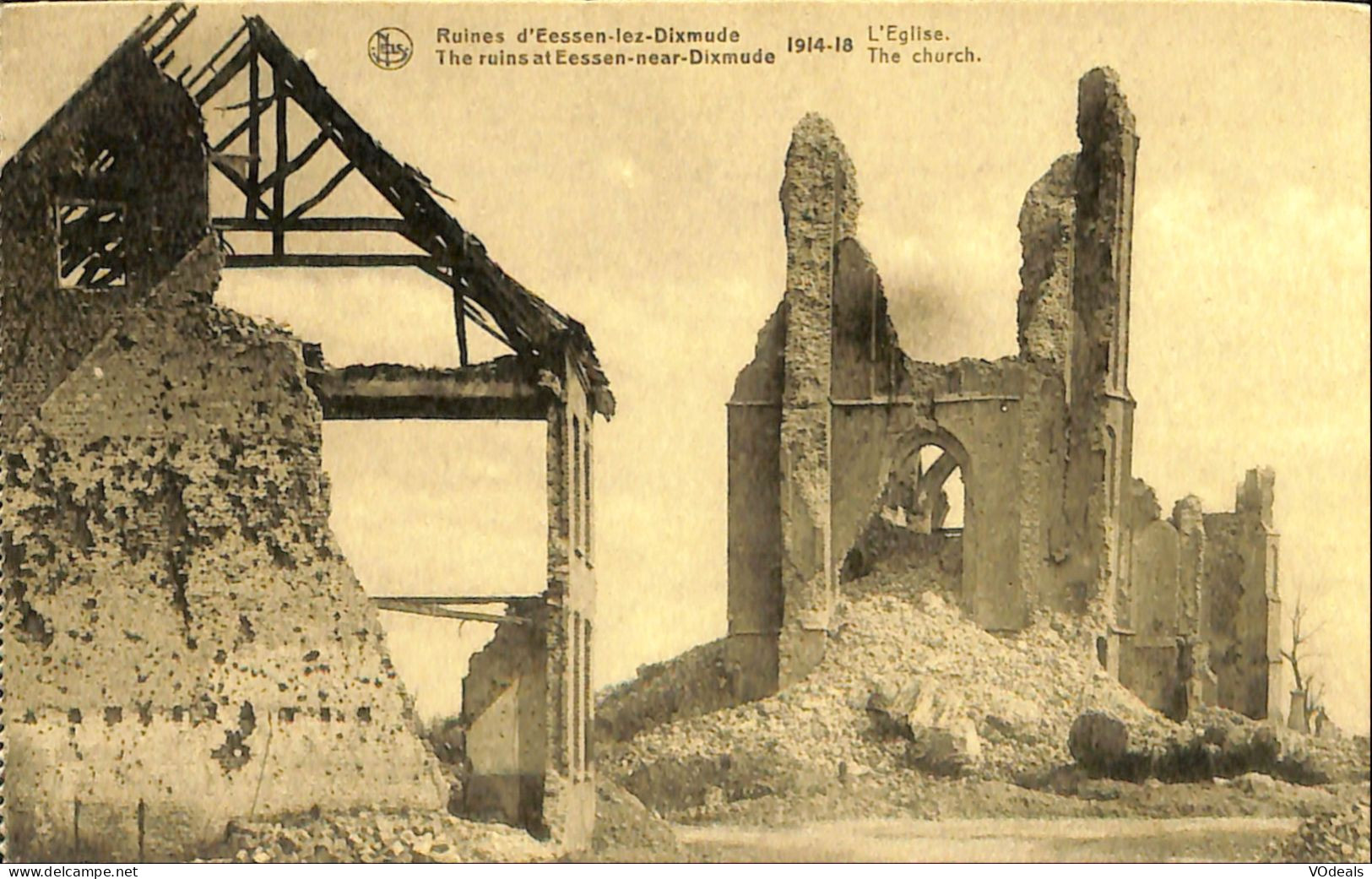 Belgique - Flandre Occidentale - Diksmuide - Dixmude - Ruines D'Eessen-lez-Dixmude - 1914-1918 - L'Eglise - Diksmuide