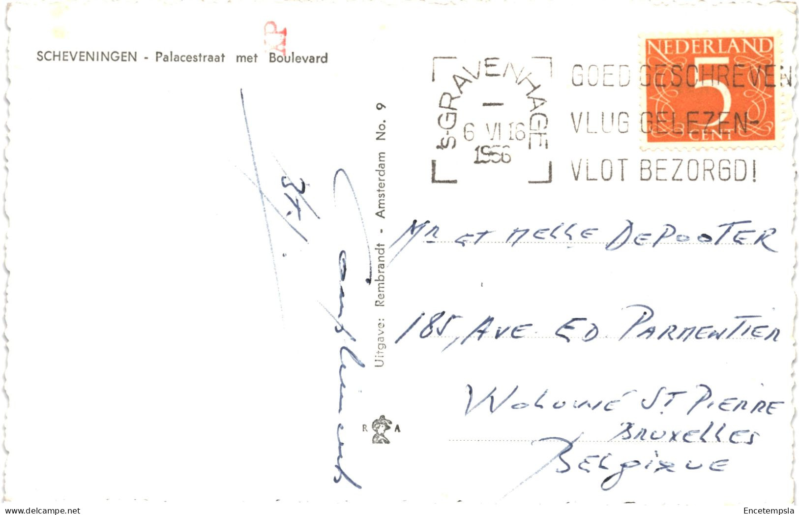 CPA  Carte Postale Pays Bas  Scheveningen  Palacestraat Met Boulevard  1956 VM74901 - Scheveningen