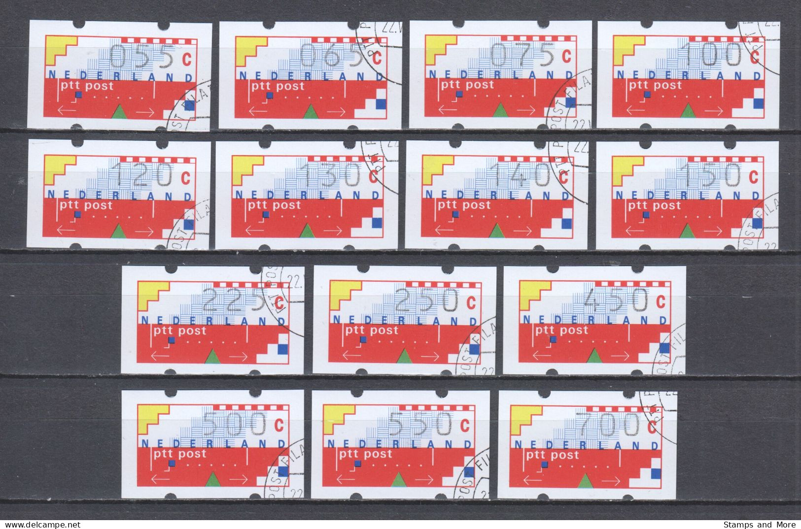 Netherlands 1989-1993 Automatenmarken Canceled - Timbres De Distributeurs [ATM]