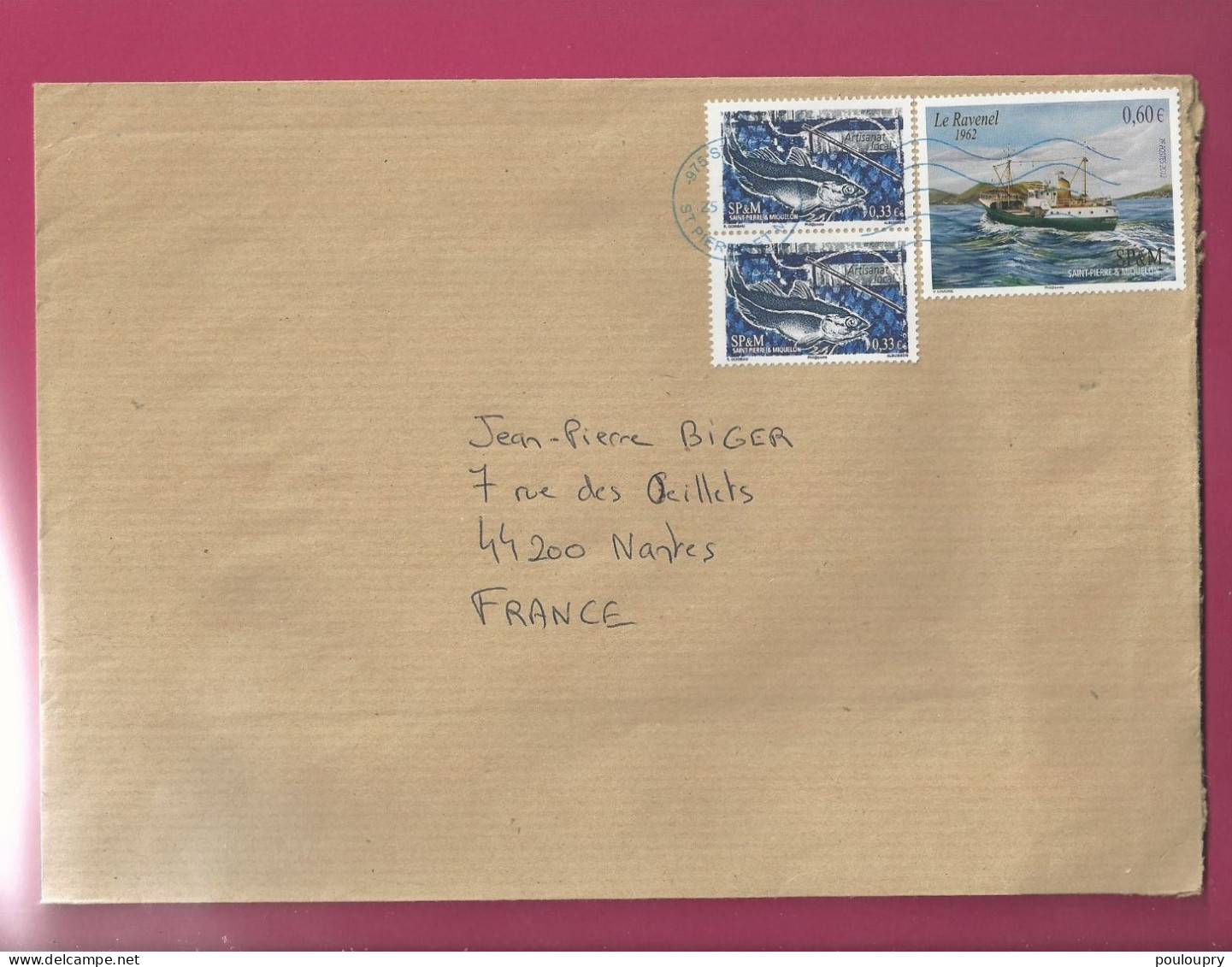 Lettre De 2012 Pour La France - YT N° 981 En Paire Et 1025 - Poisson - Morue - Bateau - Chalutier - Briefe U. Dokumente