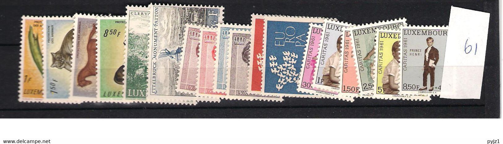 1961 MNH Luxemburg Year Complete According To Michel, Postfris** - Volledige Jaargang