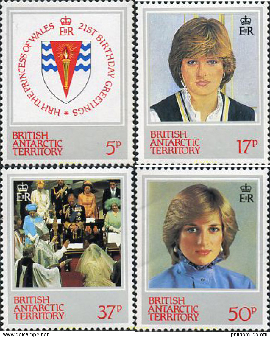 163419 MNH ANTARTIDA BRITANICA 1982 21 ANIVERSARIO DE DIANA PRINCESA DE GALES - Unused Stamps