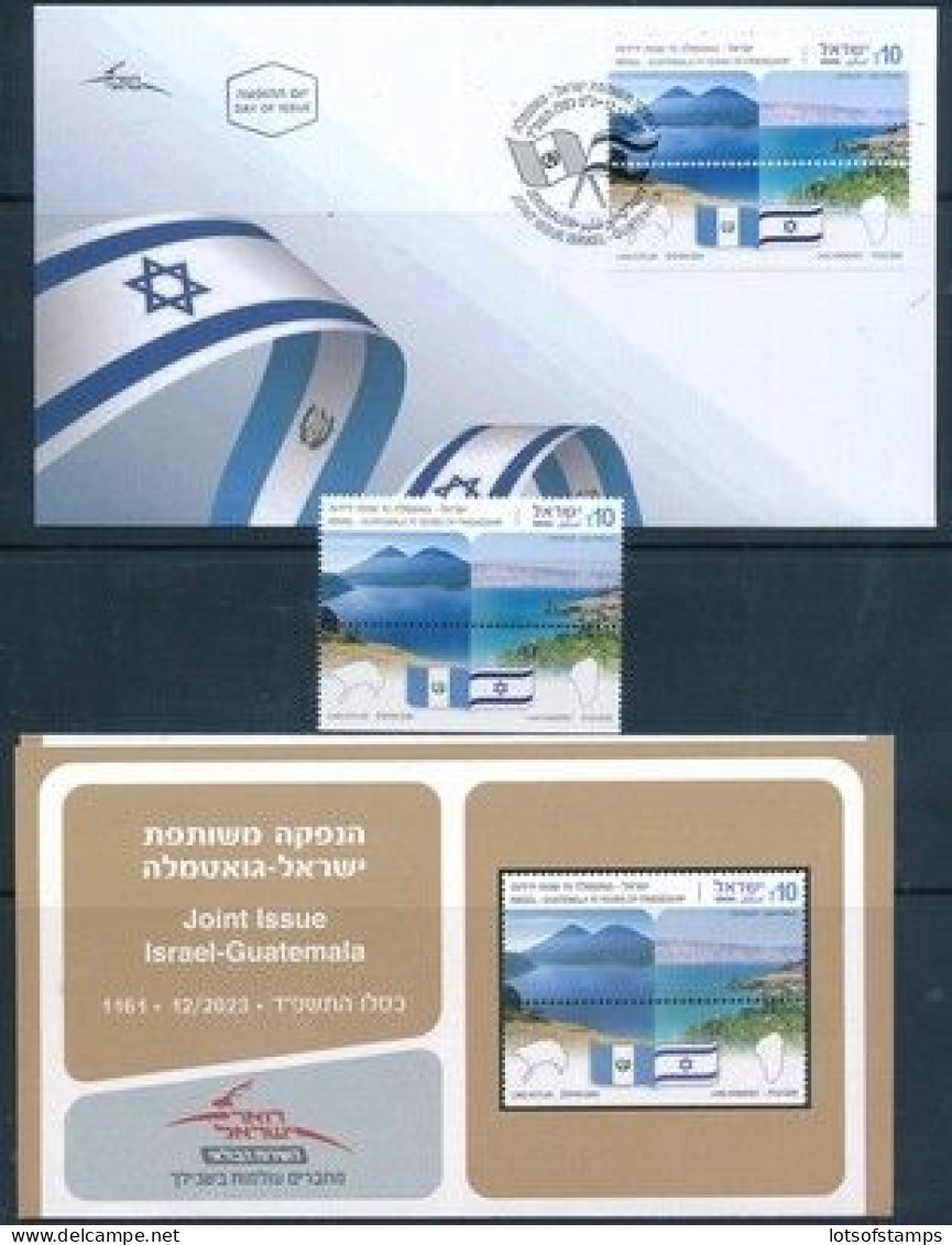 ISRAEL 2023 JOINT ISSUE WITH GUATEMALA STAMP MNH + FDC + POSTAL SERVICE BULITEEN - Neufs