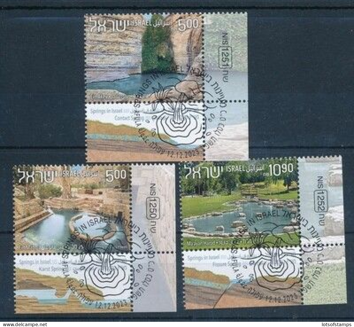 ISRAEL 2023 SPRINGS IN ISRAEL - MNH STAMPS WITH 1st DAY POST MARK - Ungebraucht