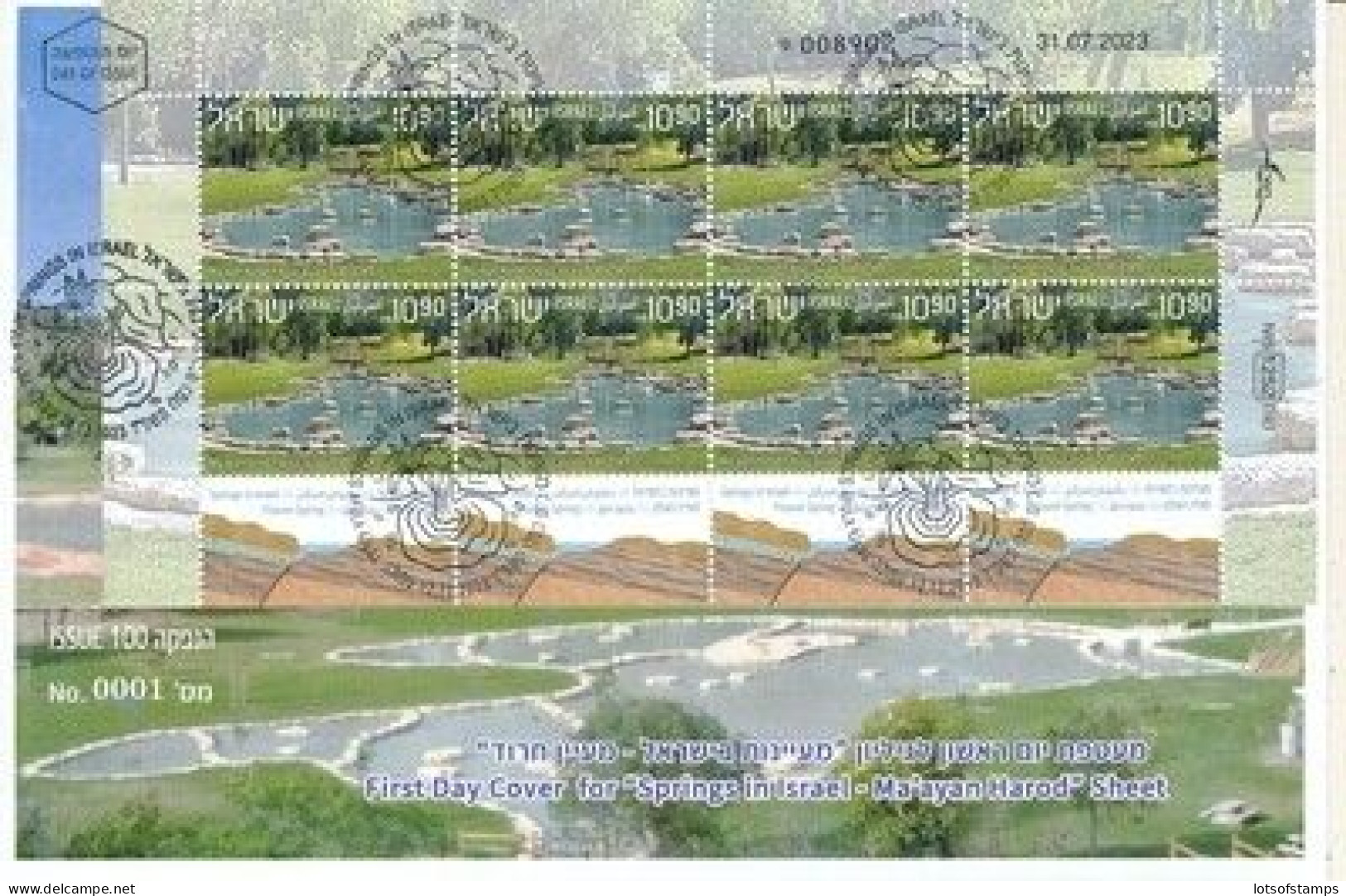 ISRAEL 2023 SPRINGS IN ISRAEL DECORATED SHEETS OF 8 STAMPS FDC's - SEE 3 SCANS - Unused Stamps