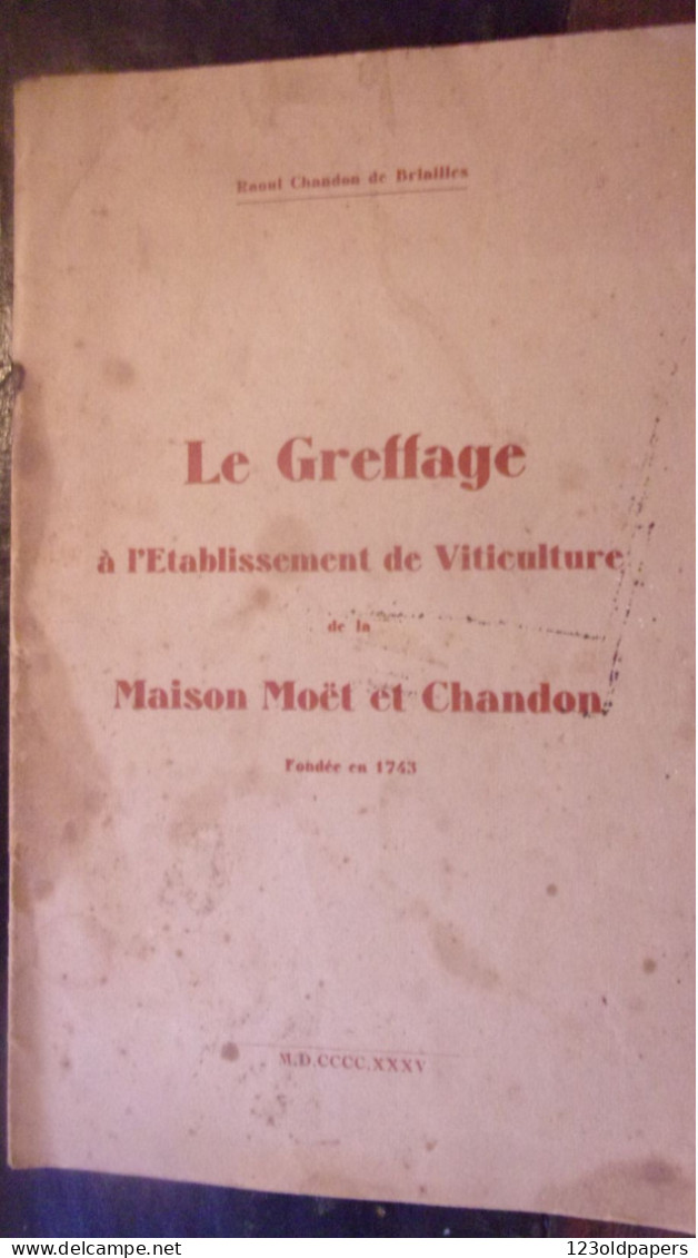 Le Greffage à L'Etablissement De Viticulture - Maison Moët Et Chandon 1935 - Raoul Chandon De Briallles CHAMPAGNE REIMS - Jardinage