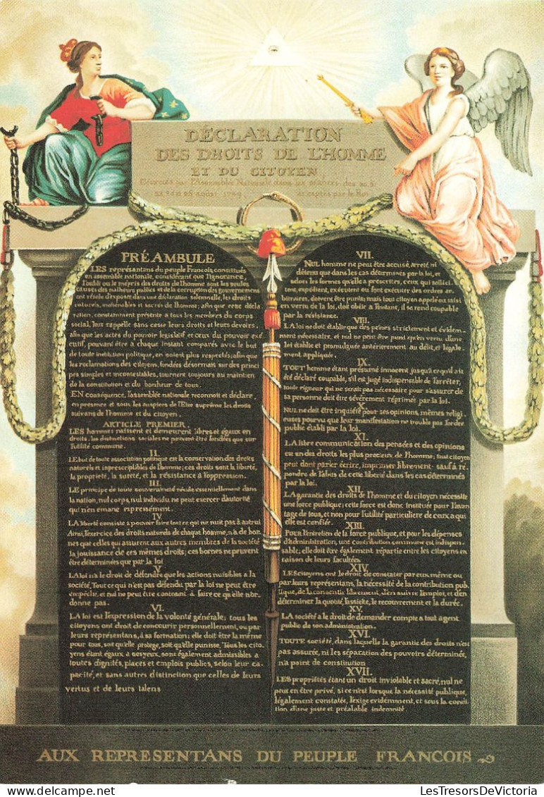 HISTOIRE - Déclaration Des Droits De L'homme Et Du Citoyen - Aux Representans Du Peuple François - Carte Postale - History